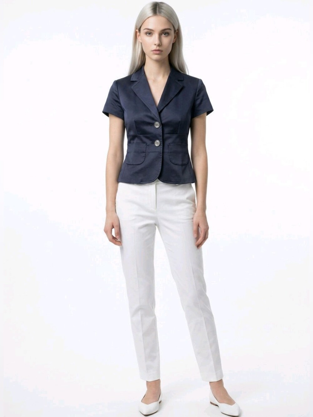 LOFT Women's Short Sleeve Cotton Blazer Size SP